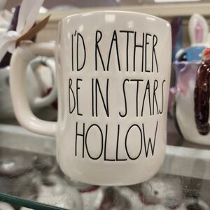 Rae Dunn Stars Hollow White Ceramic Mug with Floral Design